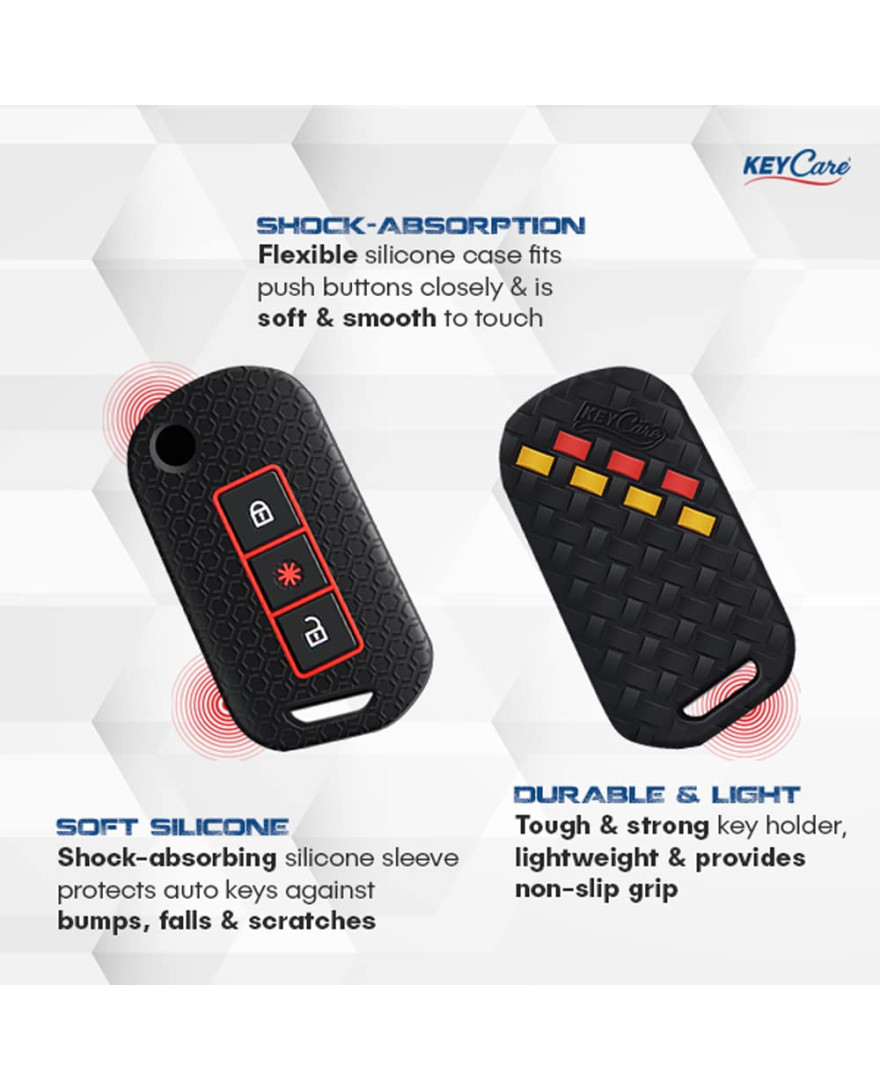 Keycare DE Series Silicon key cover DE09 fit for Marazzo, TUV300 Plus, Scorpio, Thar 2020, XUV700, XUV300, Bolero 2020, XUV400, Scorpio-N flip key | Black